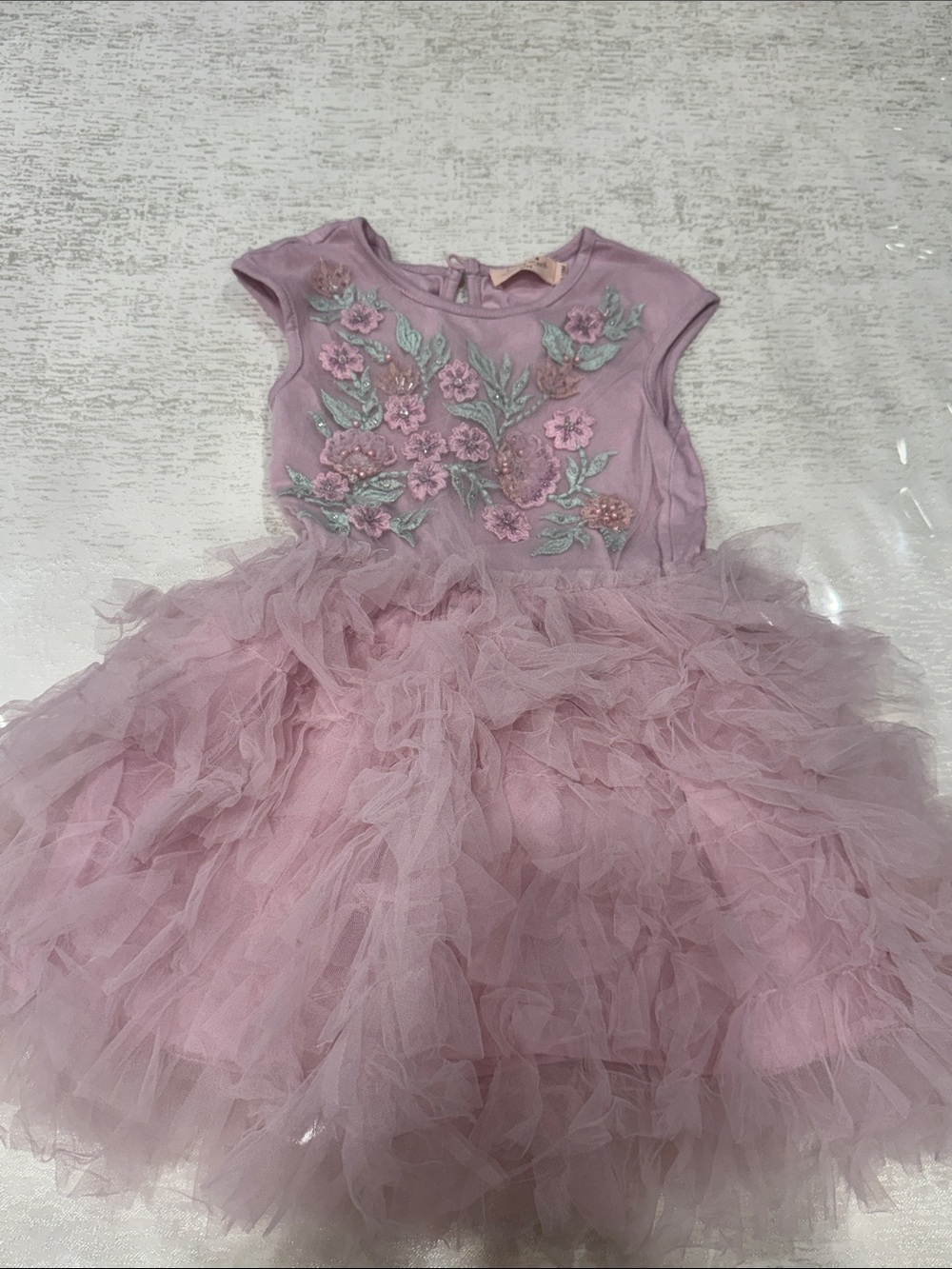 Tutu Du Monde Lilac Tulle Flower Appliqué Party Dress